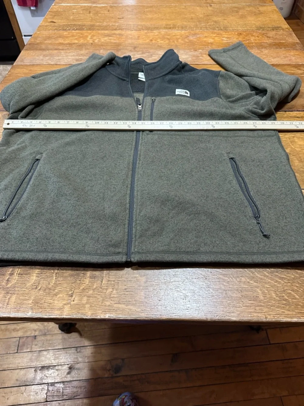 The North Face Dark Gray Two-Tone Fleece full‎ zip sz XXXL